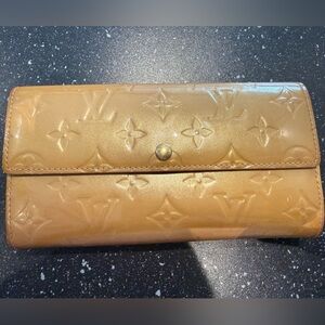 Louis Vuitton Embossed Gold Leather Wallet